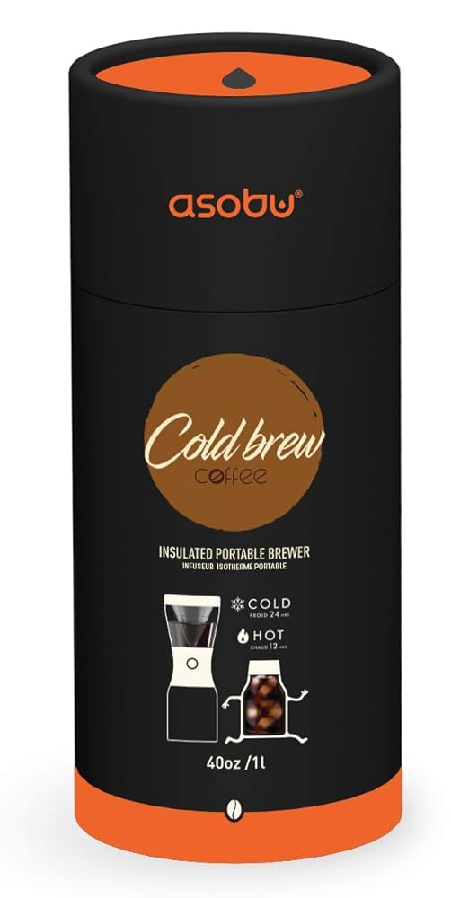 新品. asobu Cold Brew コーヒーメーカー 34oz Portable Cold Brew Coffee Maker 34 oz Asobu Black | The